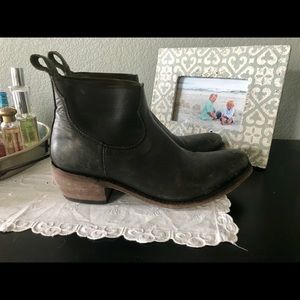 Liberty Black distressed tumbled leather booties